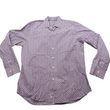 CANALI 1934 Mens XL Geometric Print Long Sleeve Button Down Dress Shirt Italy