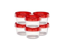 4 Ounce 20 Pack Twist cap Containers Clear Bottom With Red Top Screw on Lids..