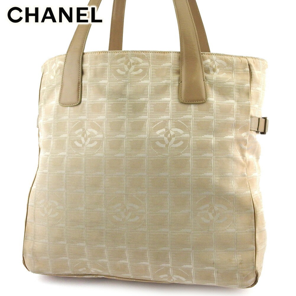 Chanel Nylon Tote Bag in Beige and Silver for Women