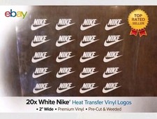 20x White Nike HTV Heat Transfer Vinyl Logos ...