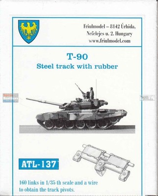 FRUATL137 1:35 Friulmodel Track Link Set - T-90 Steel Track with Rubber