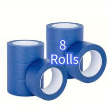8 Rolls Blue Painter  s Tape UV Resistant Blue Masking Tape 1.38" x 65.6f