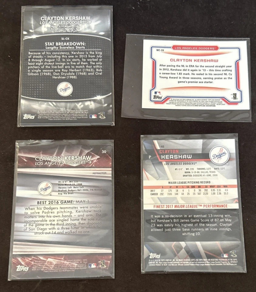 CLAYTON KERSHAW 2016 Bowman’s Best Refractor + SL-CK + ‘14 Bowman Mini Ref. + 1 - Image 2 of 2