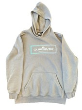 Quiksilver Boarding Co Gray Pullover Hoodie Fleece Logo Youth Casual