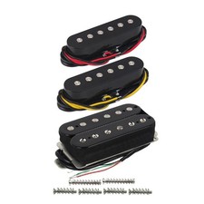 3pcs Ceramic Guitar Pickup HSS Humbucker Pickup Set Black Fit ST Style Guitar...