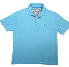 Tommy Bahama Polo Shirt Mens 2XL XXL TTG Blue Emfielder SS Supima flaw