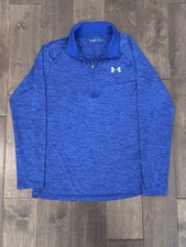 Under Armour Quarter-Zip Pullover Men's Small Blue Performance Loose HeatGear