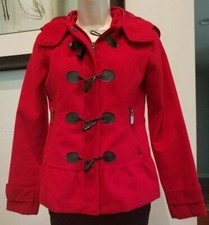 Hydraulic Junior Girls Pea Coat Red Size Small Toggle Button Zip Hooded Jacket