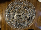 Vintage Anchor Hocking Stars and Bars Torte Cake Plate Serving Platter  12.5"