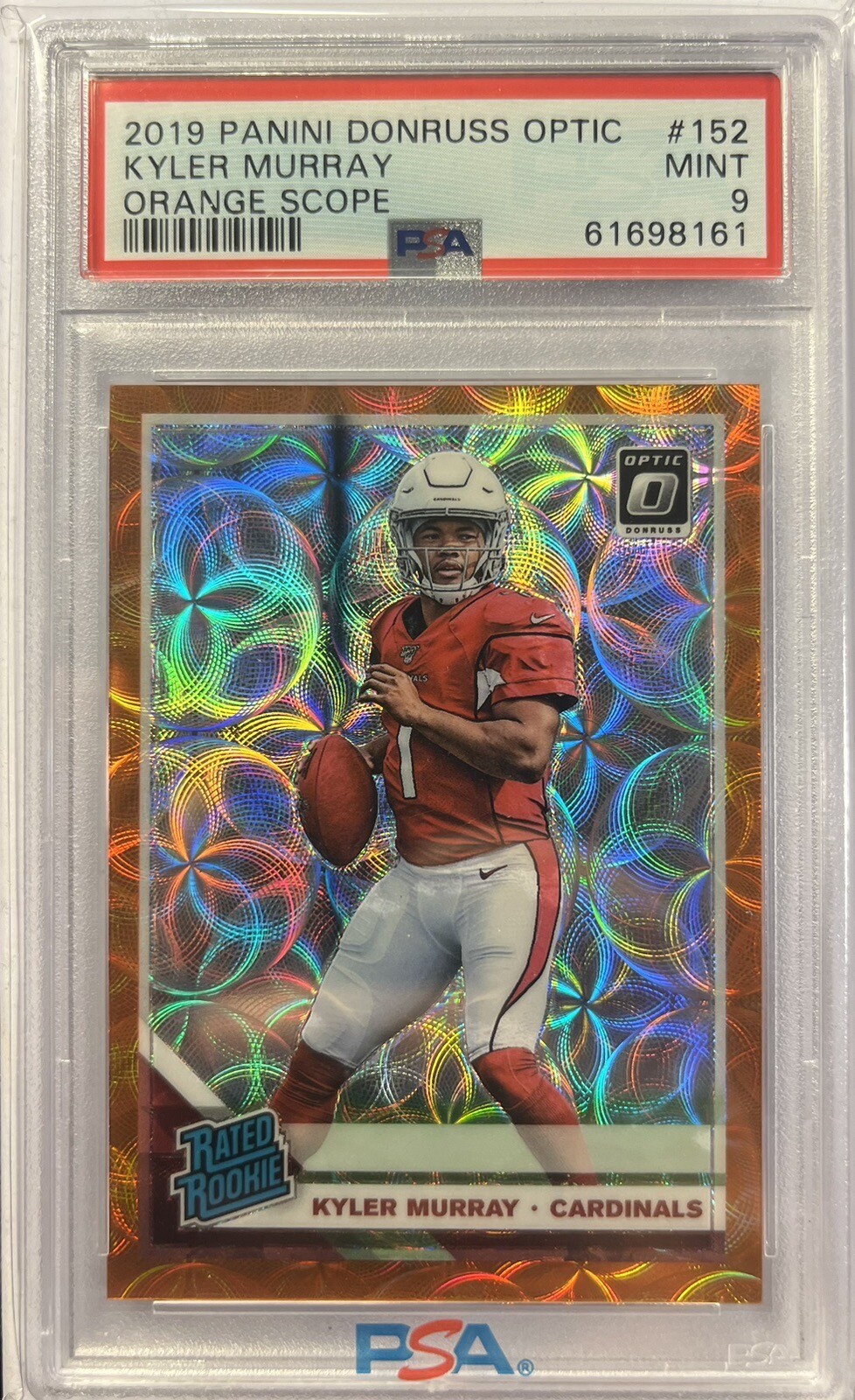 2019 Panini Donruss Optic Kyler Murray RC /79 Orange Scope #152 PSA 9 Mint