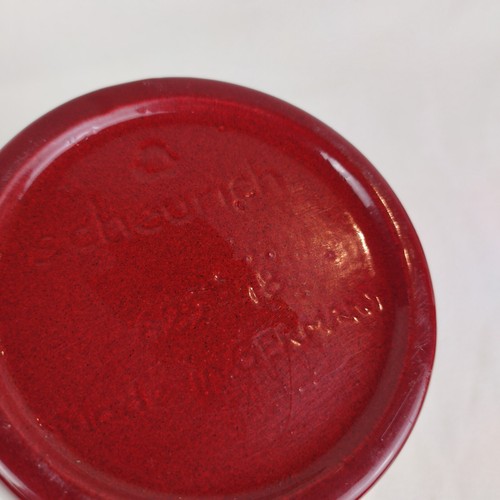 Pier 1 Scheurich tiefrote Ochsenblut glasierte Keramik Vase Deutschland 7,5 Zoll - Bild 6 von 7