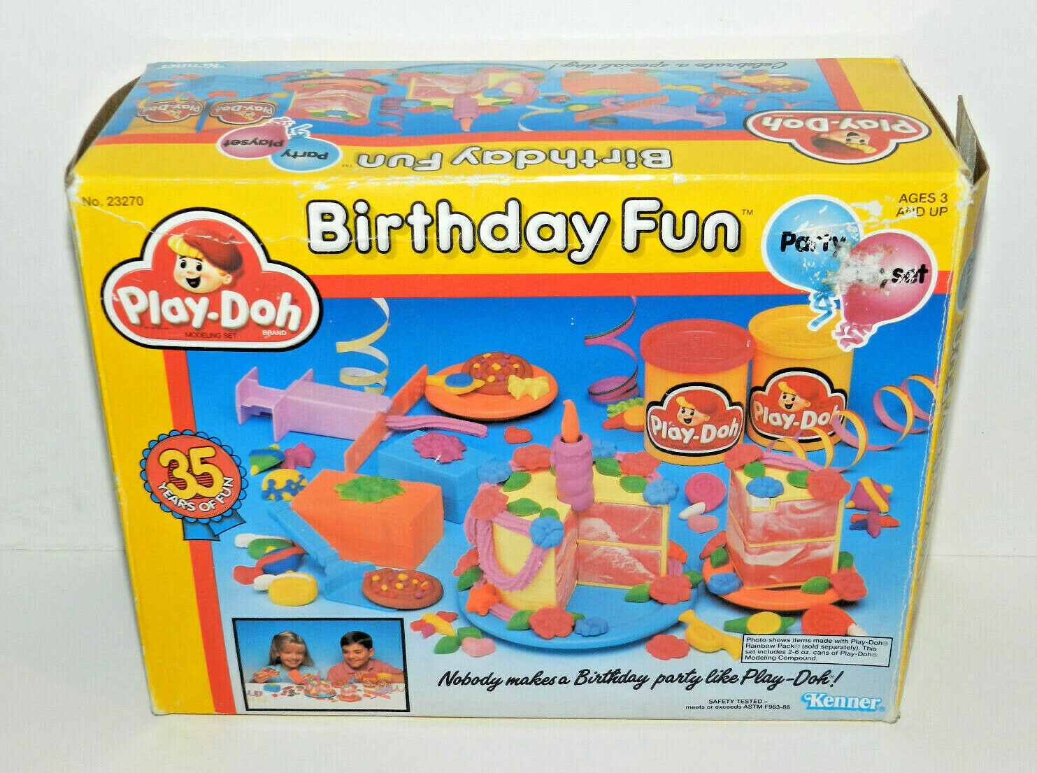 Vintage Play-Doh Birthday Fun (Kenner, 1991) INCOMPLETE with Box / Instructions
