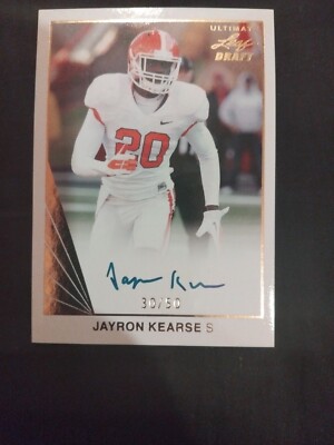 Jayron Kearse On Card Auto 2016 Leaf Ultimate Draft Dallas Cowboys /50