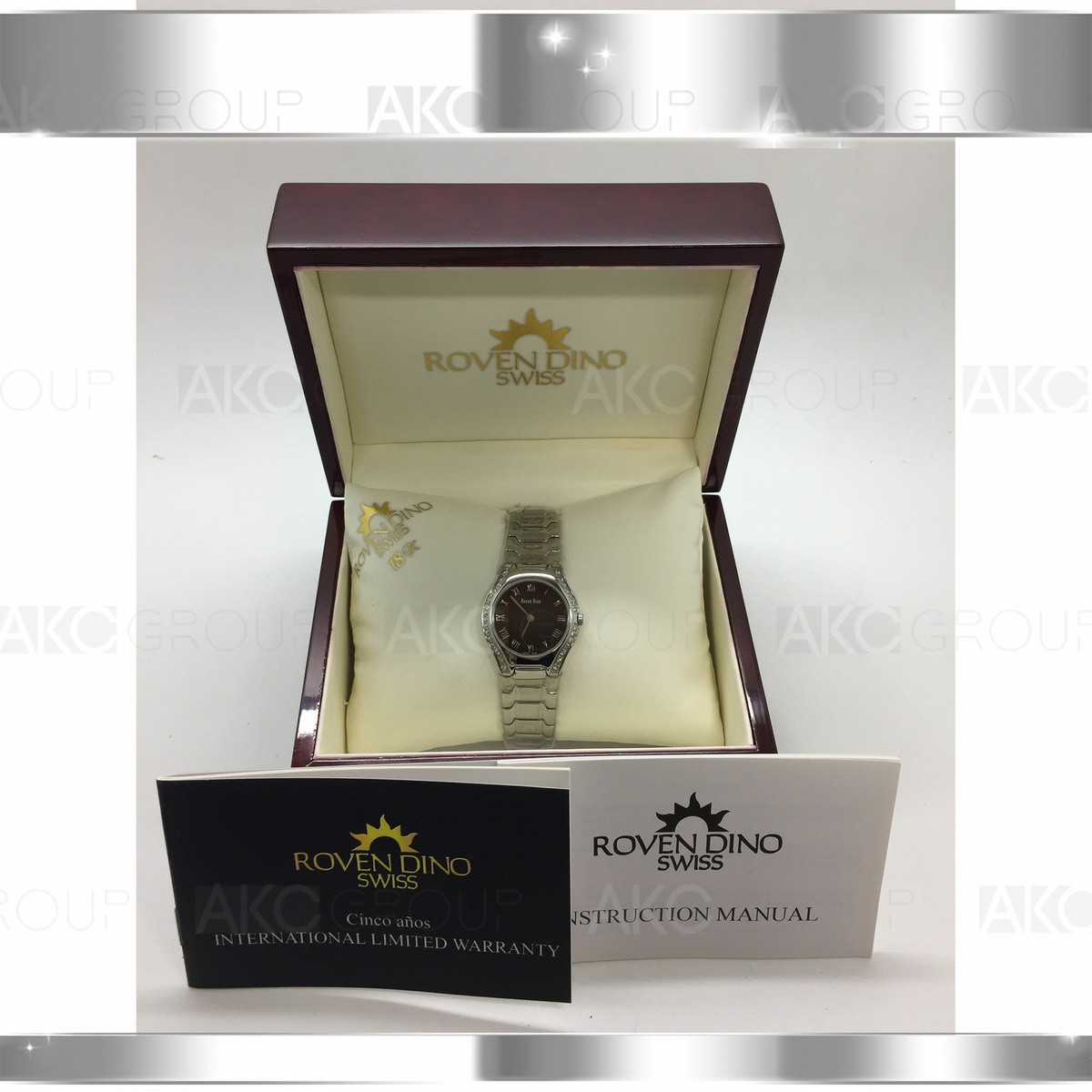 ROVEN DINO CAPRI Diamond 2019LDP02X Stainless Steel Swiss Movet Womens Watch