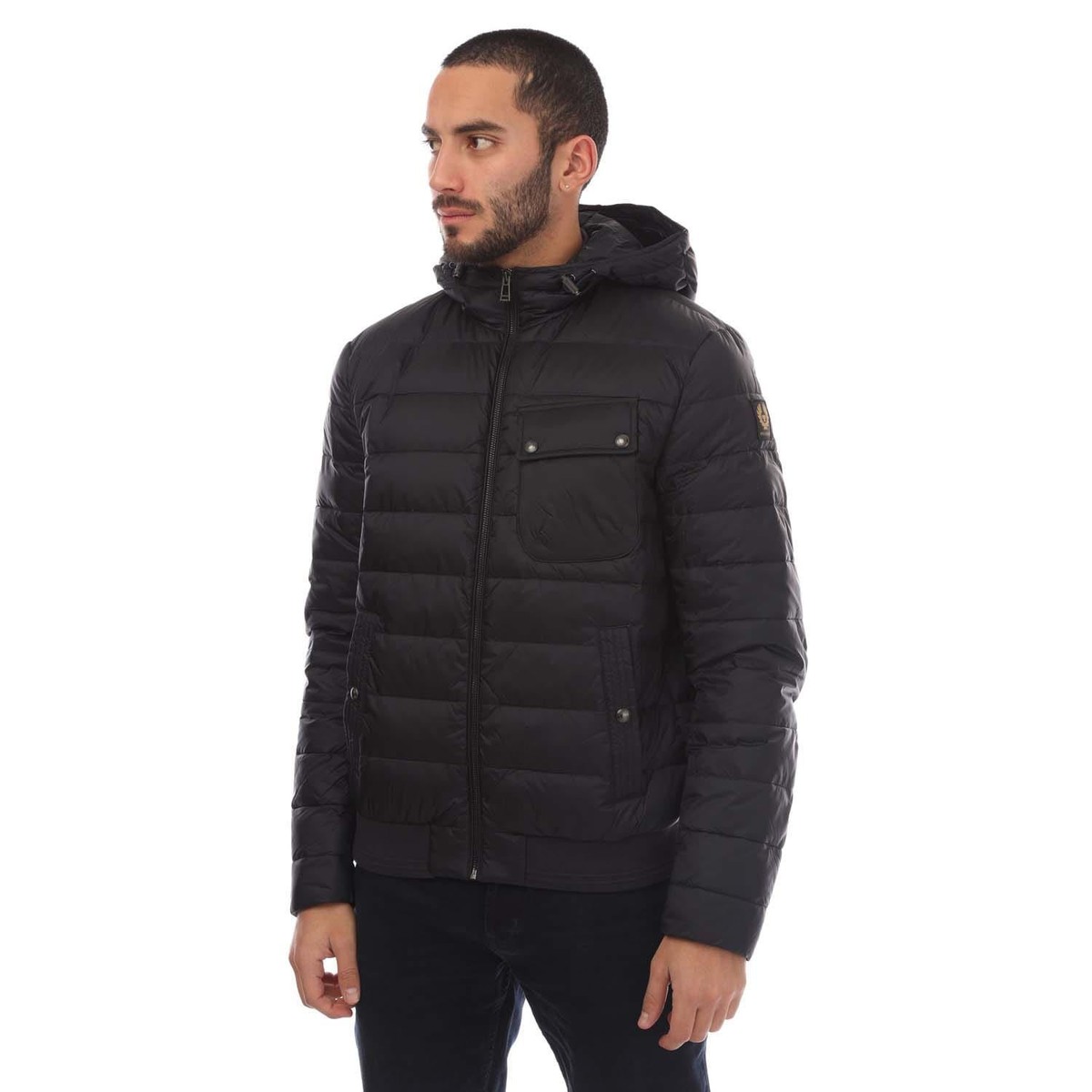 Men's Coat Belstaff Down Filled Nylon Streamline Hooded Jacket in
