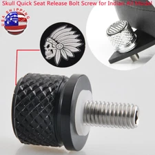 Black Aluminum Knurled 8mm Seat Bolt Screw For Indian Scout Chief Motorcycles