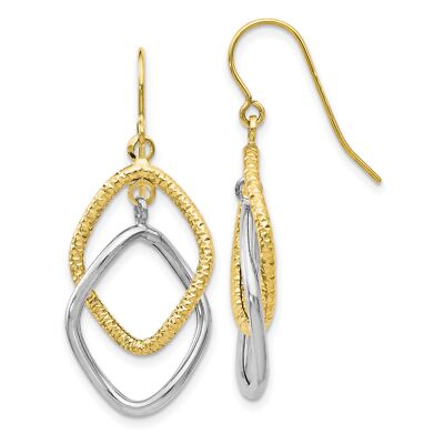 10K bicolor Gold Hirten Haken Ohrhänger