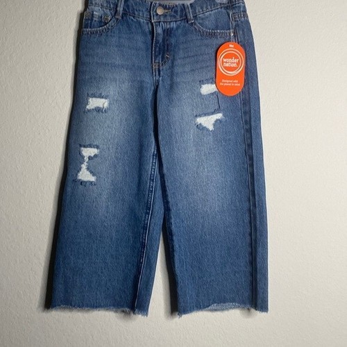 NWT Wonder Nation Girl cropped wide leg jeans size S (6-6x) - Picture 2 of 3