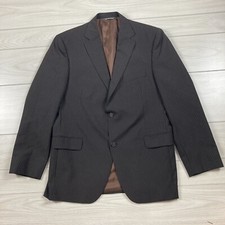 Jack Victor Valentino Suit Jacket 42R Brown Blazer Striped Wool Single Breasted