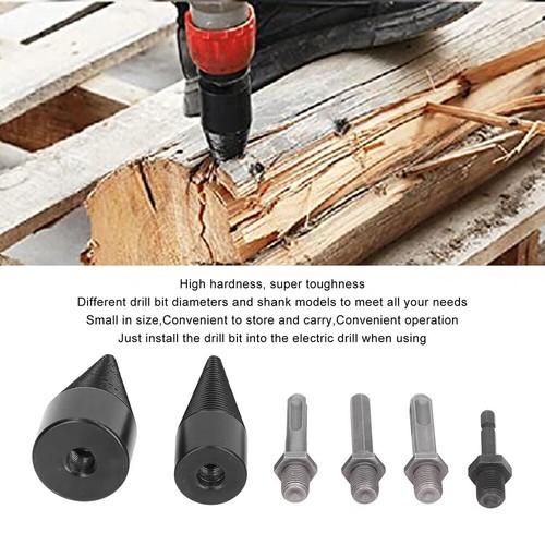 42mm Firewood Drill Bit Hex Shank Wood Cone Log Splitter Screw Splitting Driver - Picture 2 of 12