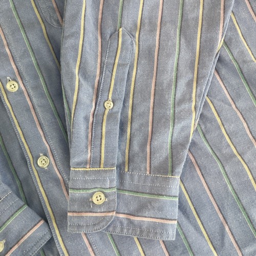 Vintage Levi’s Men’s Button Down Long Sleeve Lt Blue Striped LG Made In USA 1990 - Picture 4 of 14