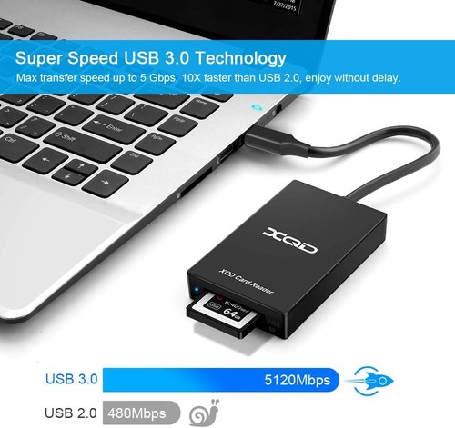 Sony XQD Reader USB 3.0 XQD SD Card 2 in 1 Memory Card Reader 5Gpbs Super Speed - Picture 3 of 11