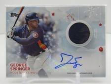 GEORGE SPRINGER 2020 TOPPS HOLIDAY GAME-USED PATCH AUTOGRAPH AUTO #03/10!!