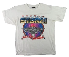 VTG 90s SCREEN STARS BEST USA Men’s Large White Operation Desert Storm T-Shirt