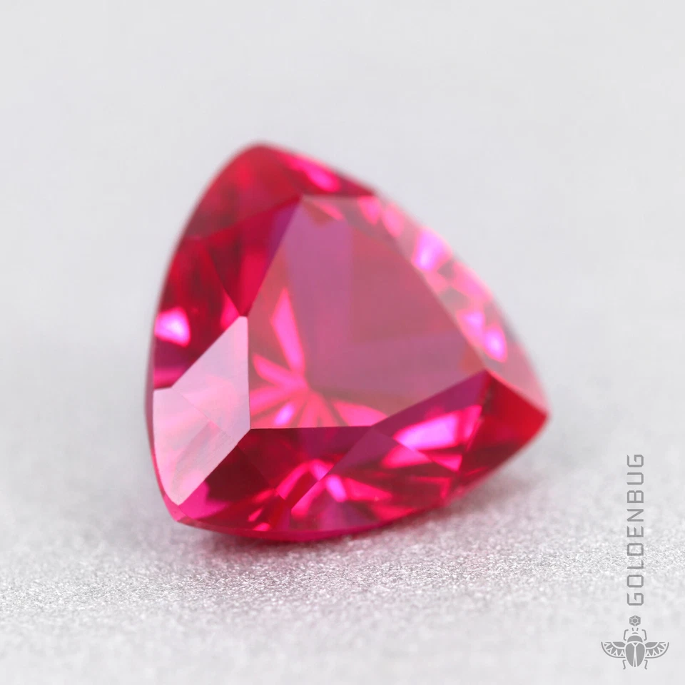 Ruby Trillion Cut Loose Gemstone Genuine Red Corundum Triangle Created Stone EU - Image 3 of 4