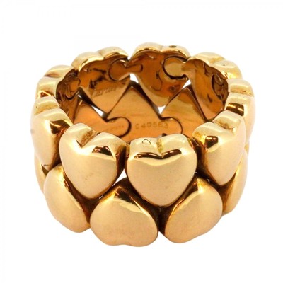 Cartier Ring Double Heart K18YG Yellow Gold #51 Ladies GZl1697t | eBay