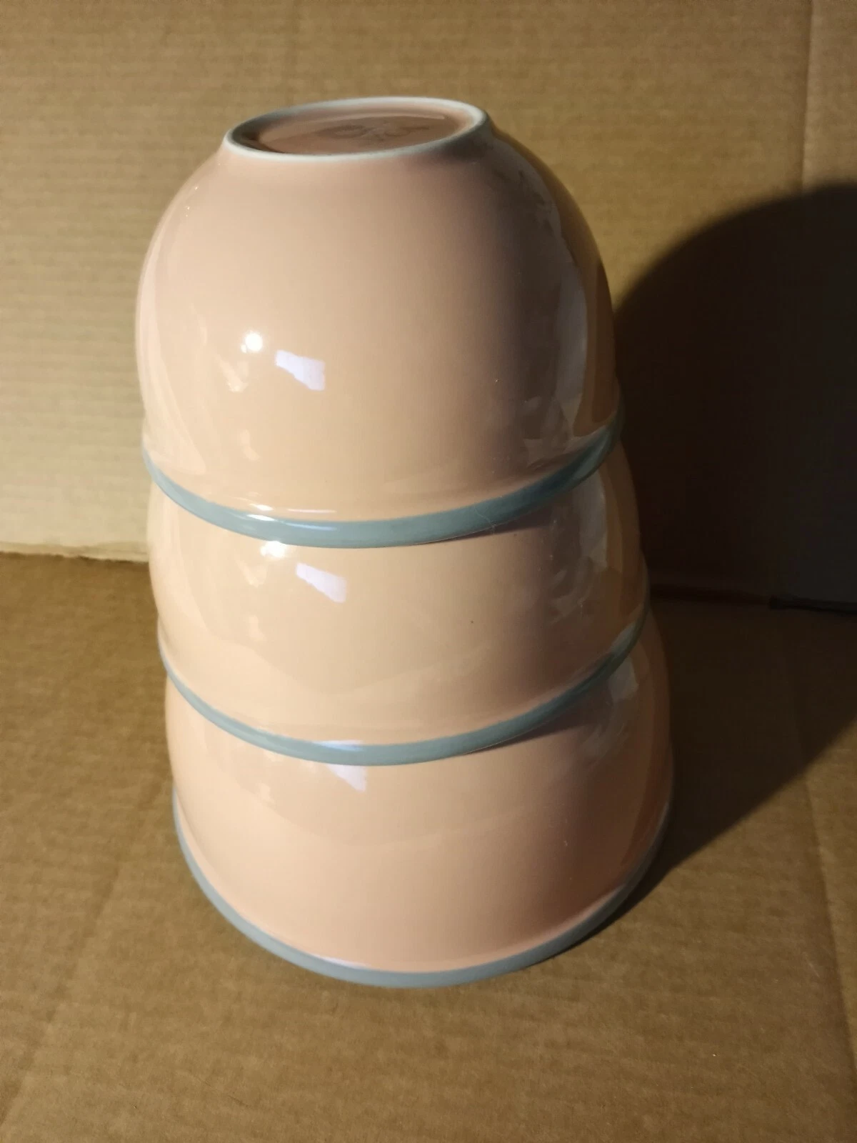 Studio Nova Peach Parfait 3 Mixing Bowls or Nesting Bowls 1992-1993 HN011