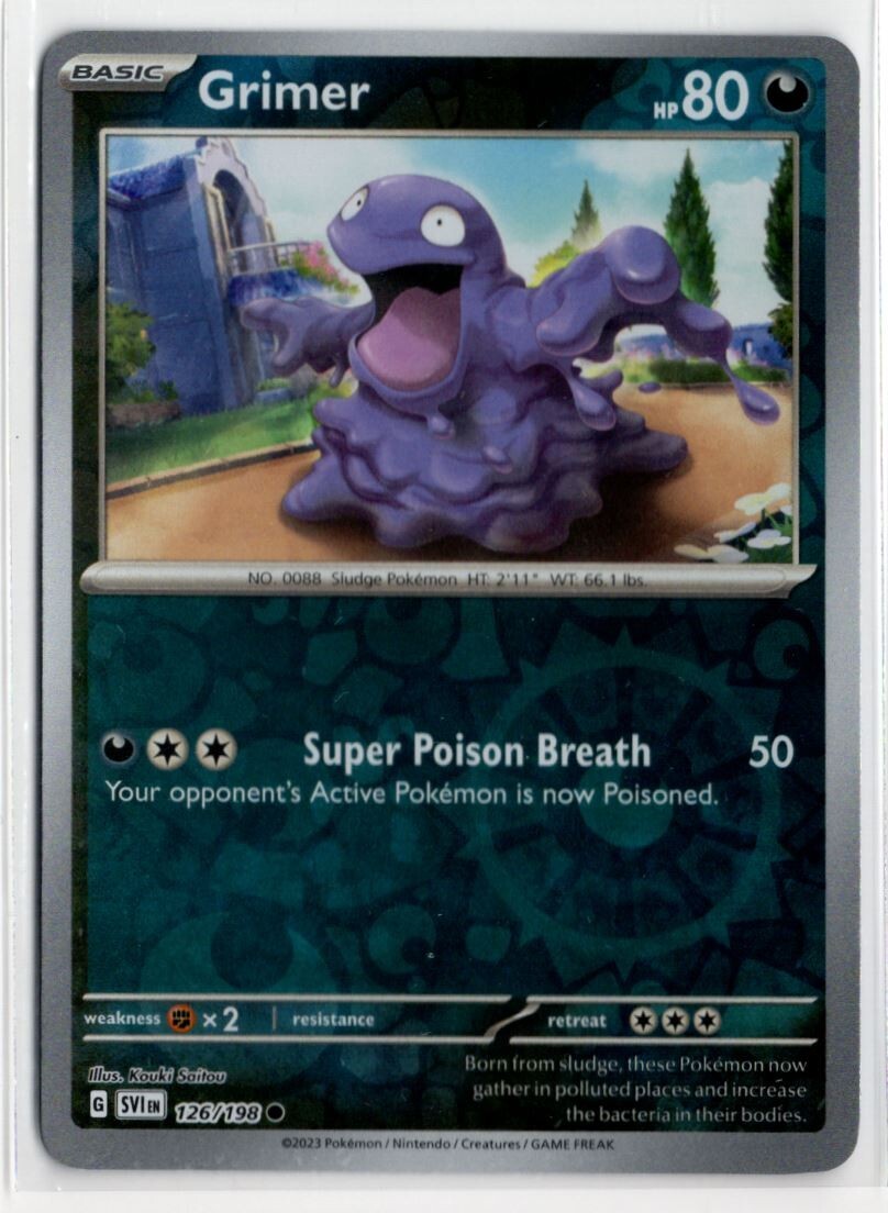 Pokemon Scarlet Violet Base SV1 Reverse Holo 126/198 Grimer