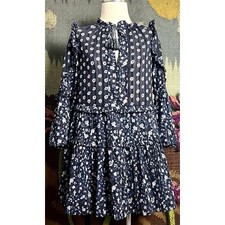 Ulla Johnson Essie Navy Floral Ruffle Mini Dress 2