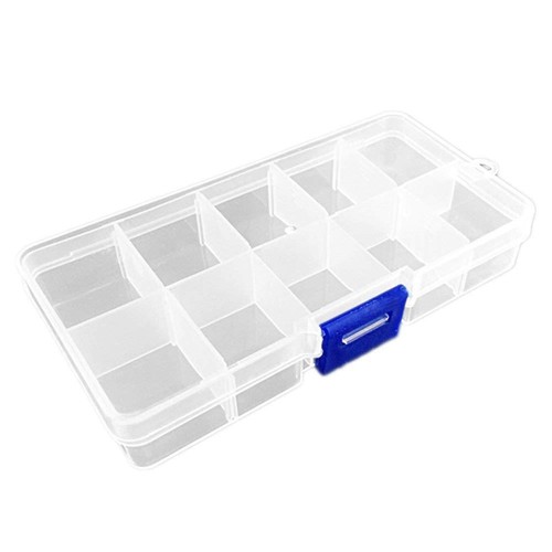 2 Pack Plastic Storage Box Jewelry Earring Tool Containers w/Divider, 10-15 Grid - Picture 13 of 42
