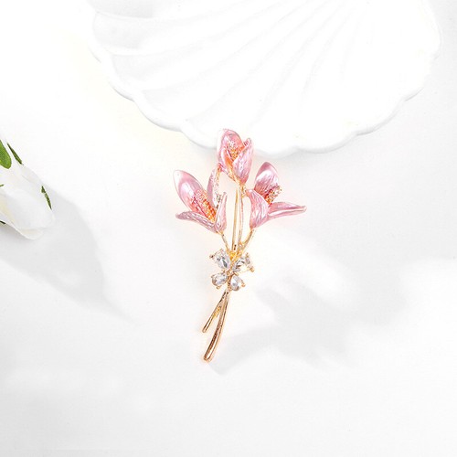 Fashion Butterfly flower brooch gold lily brooch Women Birthday Party Jewelry - Picture 6 of 6