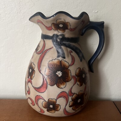 Formalities Baum Brothers Wall Pocket Floral Ribbon Collection Vase Glazed