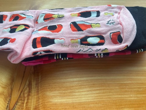 ¡Nuevo! Calcetines Kate Spade Crew 3pk KSNY Talla 4-10 Botellas Rosa Divertido 🍾 - Imagen 2 de 5