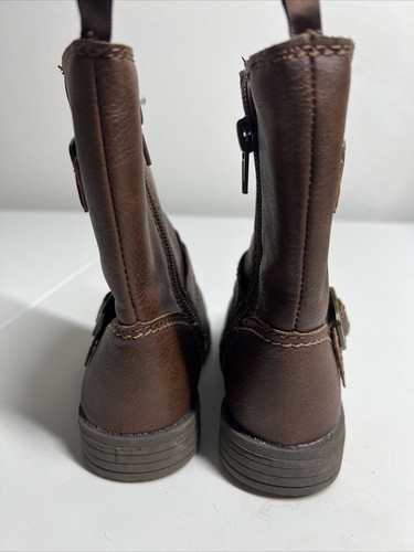 Carters Kids Brown Faux Leather Jennie Boots Youth Girls US Size 6 Buckle - Picture 4 of 7