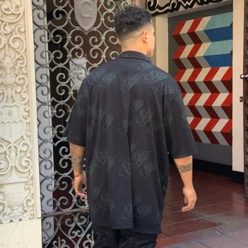 Men's Pelle Pelle Black | Green Signature Button Down Shirt NWT - Picture 2 of 5