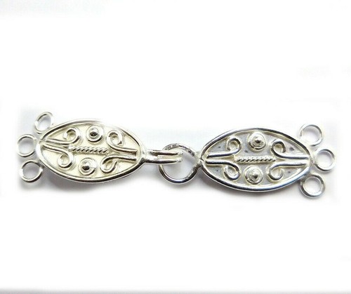 Fermoir De Boîte Rond Pour Bracelet/collier - 21mm - Argent Sterling Plaqué Sur Cuivre - Fait Main En Inde - Neuf
