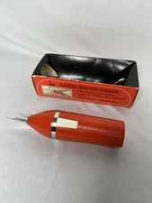 Vintage Sears Roebuck Orange Handheld Battery Operated Fabric Scissors Untested