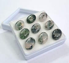  WHOLESALE NATURAL MOSS AGATE CABOCHON OVAL SHAPE LOOSE GEMSTONE