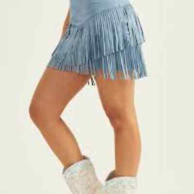Alya Mataline Francesca's faux suede women fringe mini cowgirl
