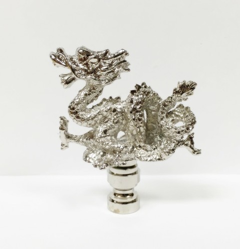 Lamp Finial-SERPENT/DRAGON-Satin Nickel Finish, Highly detailed metal casting - Picture 6 of 10
