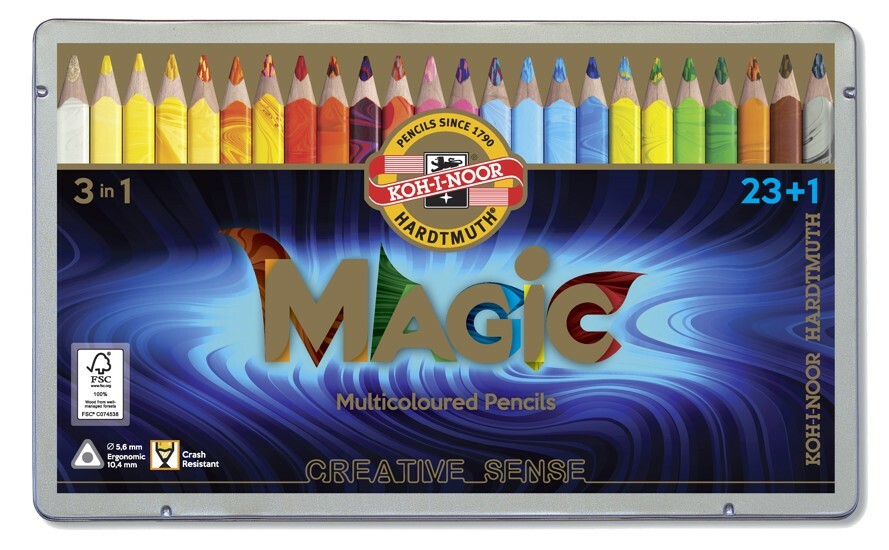 MAGIC multicoloured  pencils ２４本　新品 Amazon.com : Koh-I-Noor Magic Jumbo Triangular Coloured