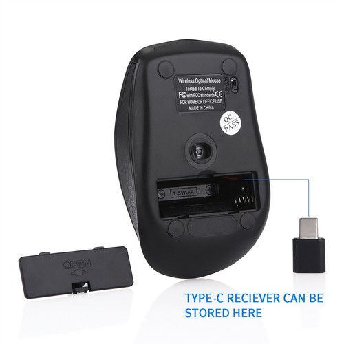 2.4GHZ Type C Wireless Mouse USB-C Ergonomic Mice for Macbook/ Pro USB C Devices - Picture 2 of 10
