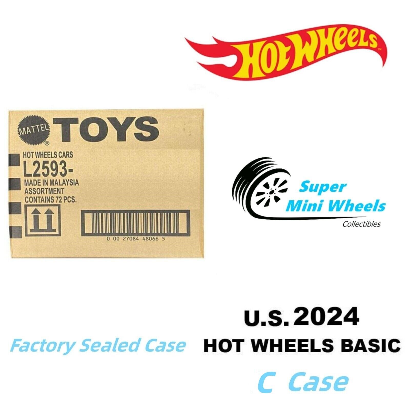 Hot Wheels Basic 2024 C Case 72 Pcs - Factory Sealed Case