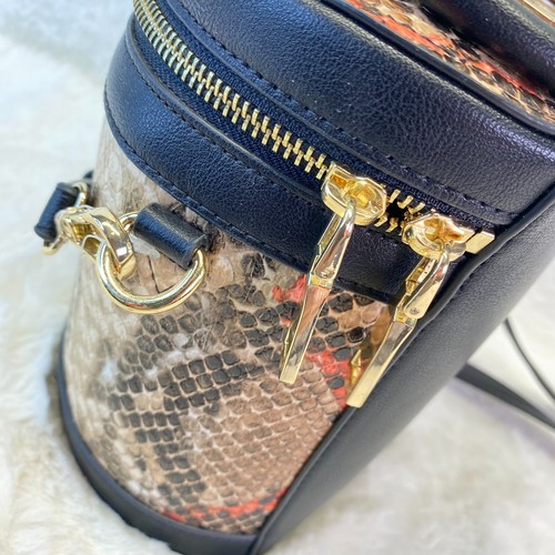 Y2K INC Bandolera Cubo Bolso de Mano Cartera Talla Única Marrón Multi Serpiente Estampado Cuero - Imagen 11 de 16