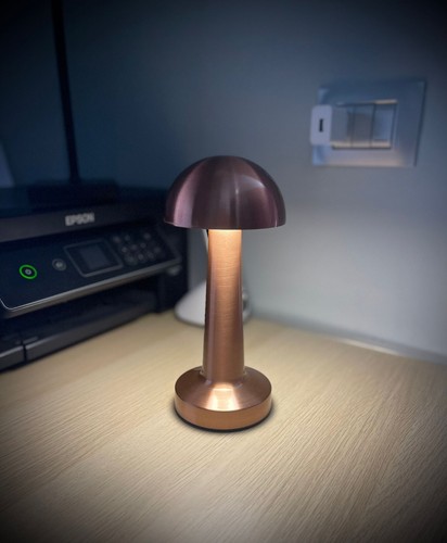 LAMPADA DA TAVOLO BRONZO RETRO RICARICABILE CON USB LED TOUCH LUCE CALDA FREDDO - Picture 7 of 10