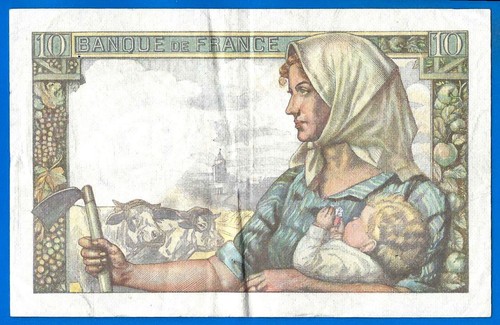 France 10 Francs 1942 26 November Serie N Mineur Miner WWII Frcs Free Ship World - Picture 3 of 3
